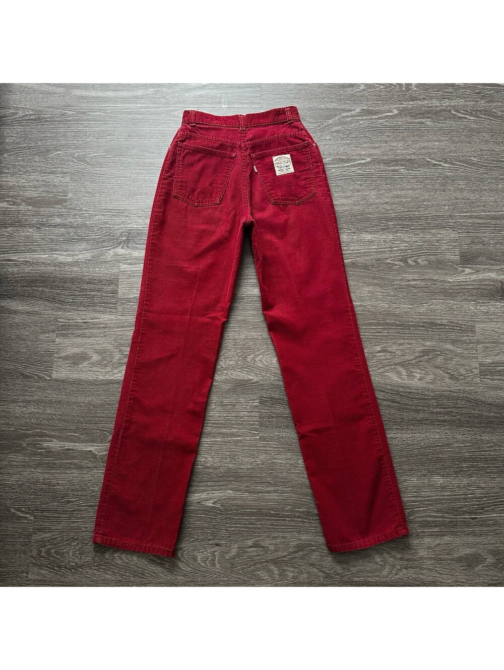 80s Vintage Levi’s Women’s Red Corduroy Pants High Waist Straight Leg Size 26x32